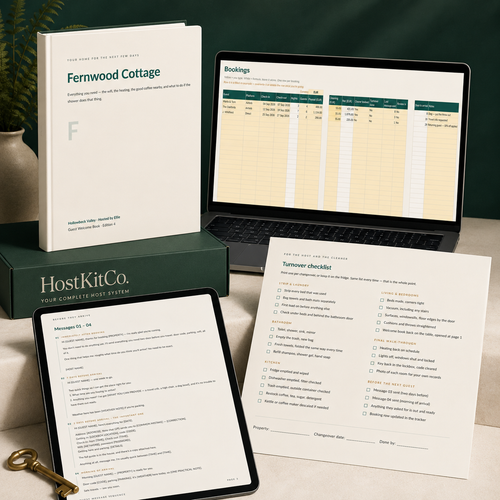 The complete HostKitCo Turnover Kit digital template bundle